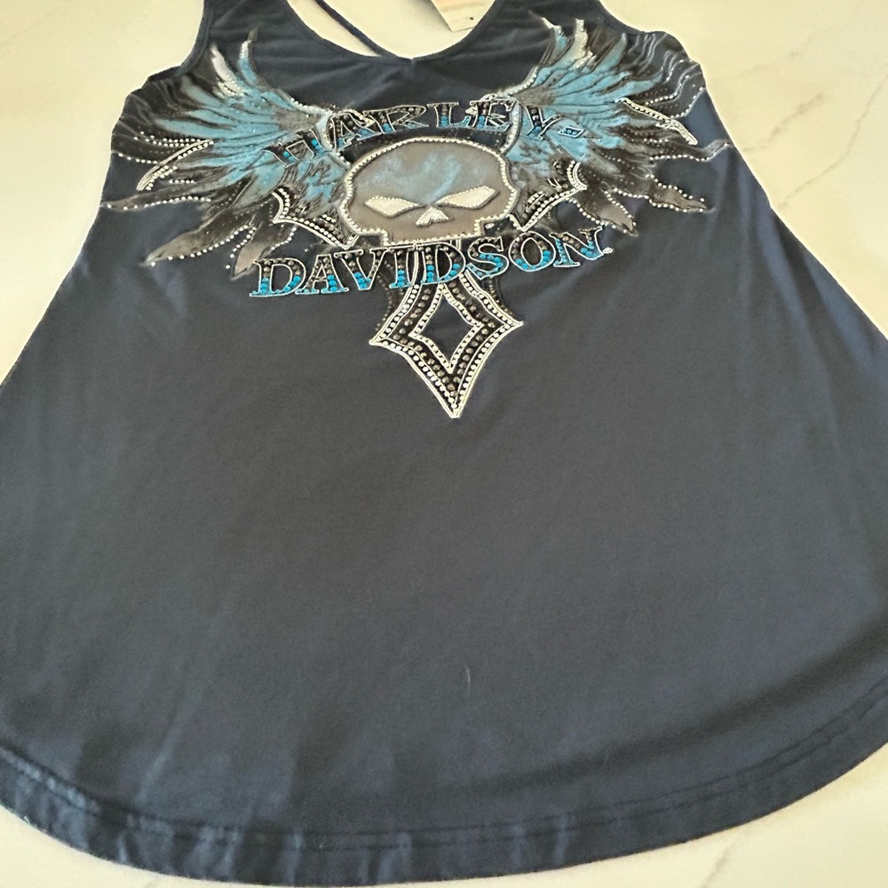 Harley-Davidson Women's Dark Blue Graphic Tank Top